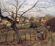 Camille Pissarro The Fence La barriere oil